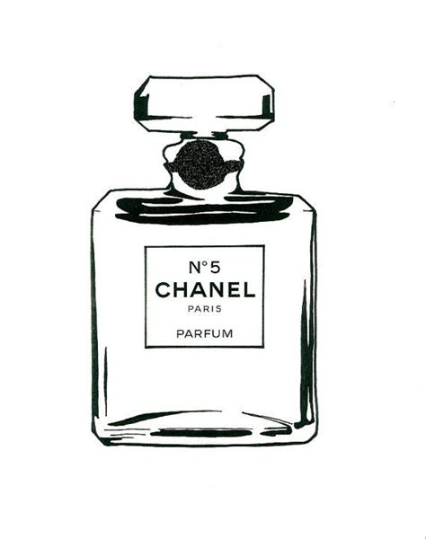 chanel no 5 print black and white